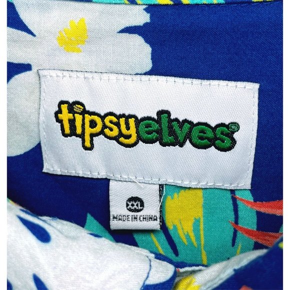 Tipsy Elves The Crush Captain Floral Hawaiian Camp Button Front Men’s XXL Shirt - Picture 7 of 7